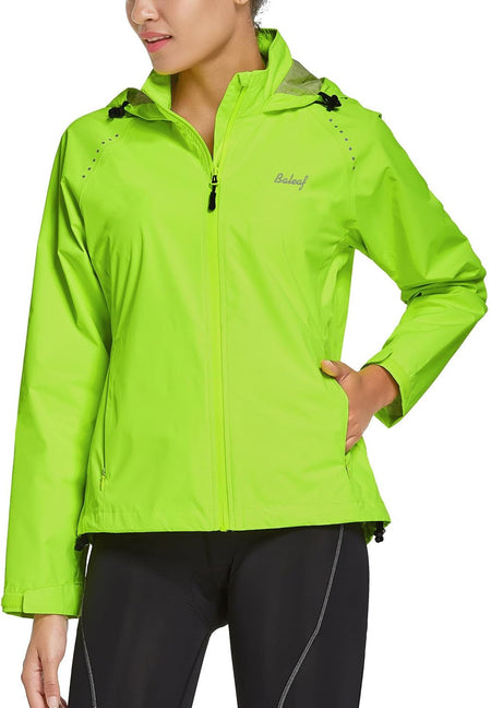 Women'S Running Rain Jackets Cycling Windbreaker Waterproof Reflective Windproof Spring Coat Golf Hiking Hooded