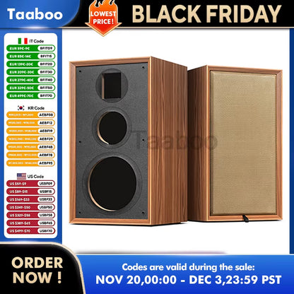8 Inch Three-Way Labyrinth Speaker Empty Box Bookshelf Speaker Home Speaker DIY Hifi Audio Wooden Handmade Box Passive Speaker