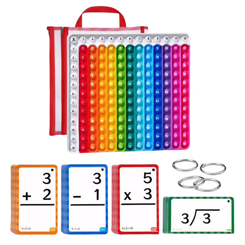 Math Flash Cards Fidget Chart Math Game Addition Subtraction Division Multiplication Cards for Kids in 3Rd 4Th 5Th 6Th Grade