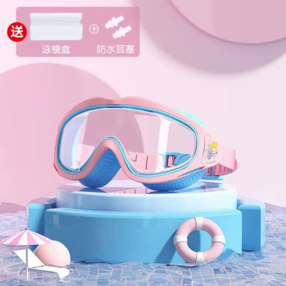 AquaChamp Kids Swim Set – Waterproof Anti-Fog Swimming Goggles & Cap with Protective Case